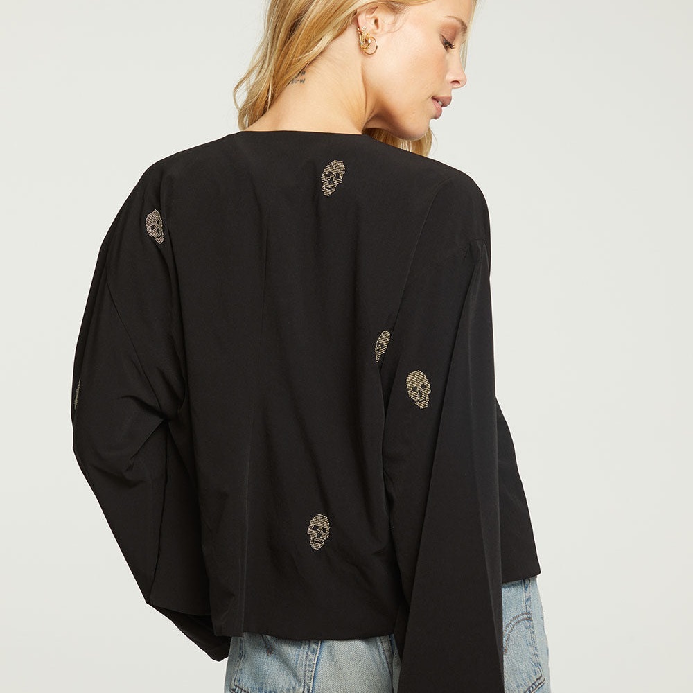 Chaser | Black Skull Embellished Jacket | Women’s Blazer | Medium - Picture 2 of 10